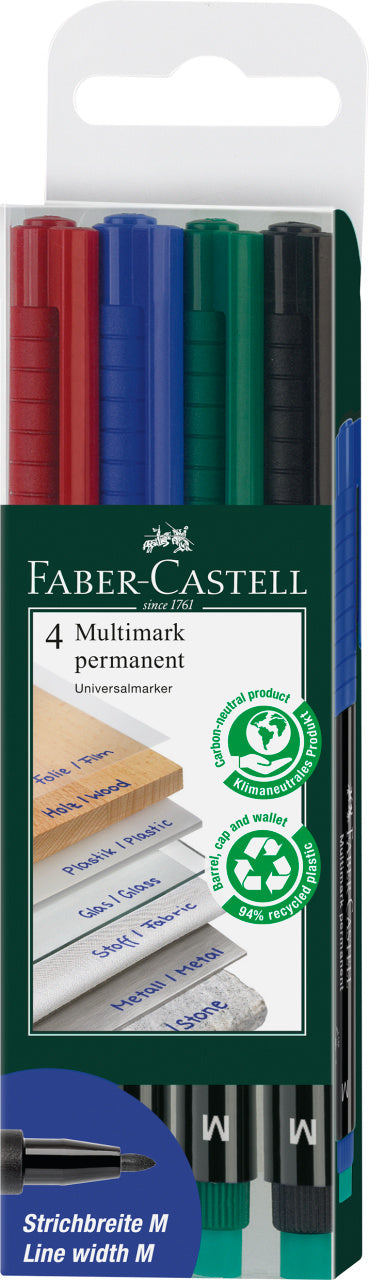 MARKER PERMANENT SET 4 M MULTIMARK FABER-CASTELL MARKER PERMANENT SET 4 M MULTIMARK FABER-CASTELL